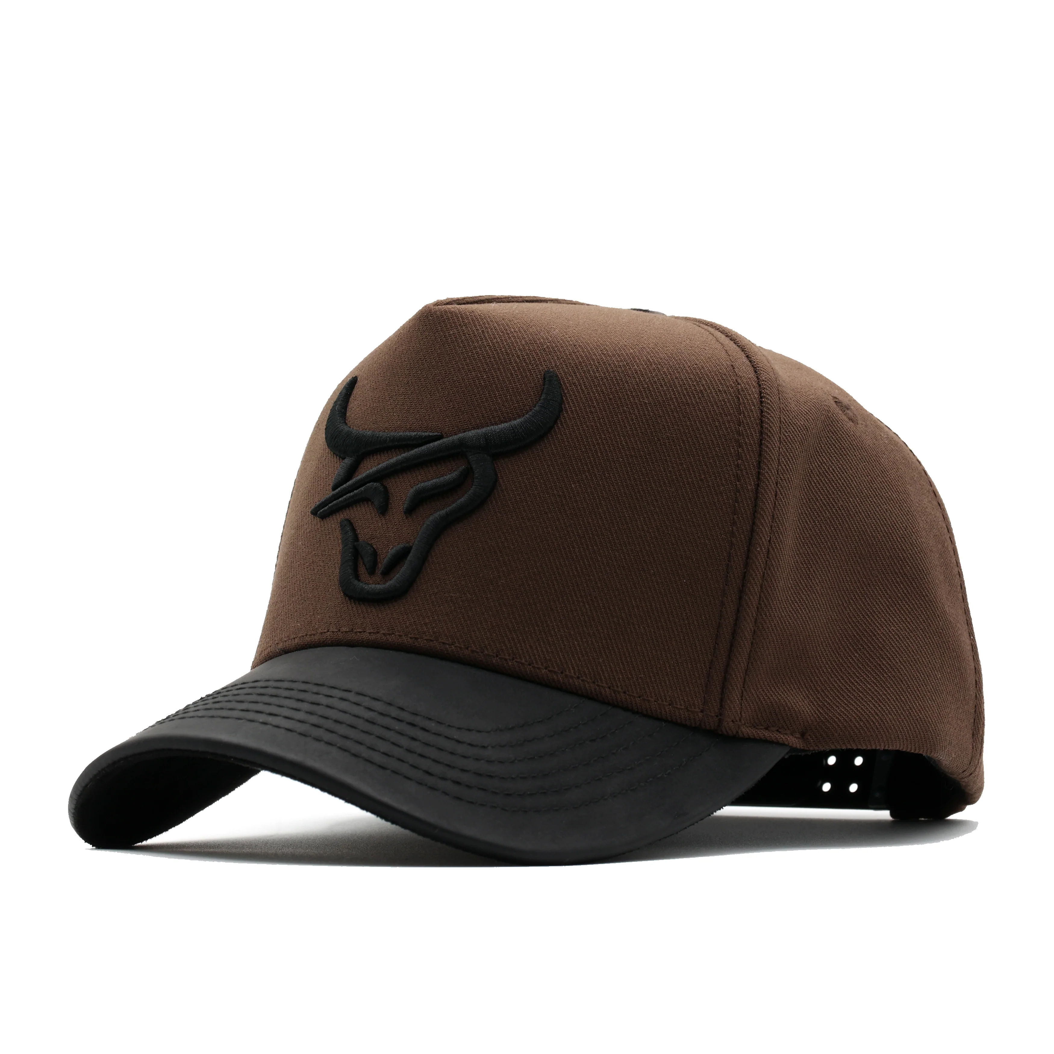 HONKER BULL HAT  BROWN/BLACK LEATHER BRIM - Image 2