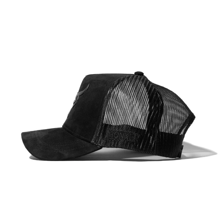 HONKER BULL HAT  - BLACK SUEDE - MESH - Image 4