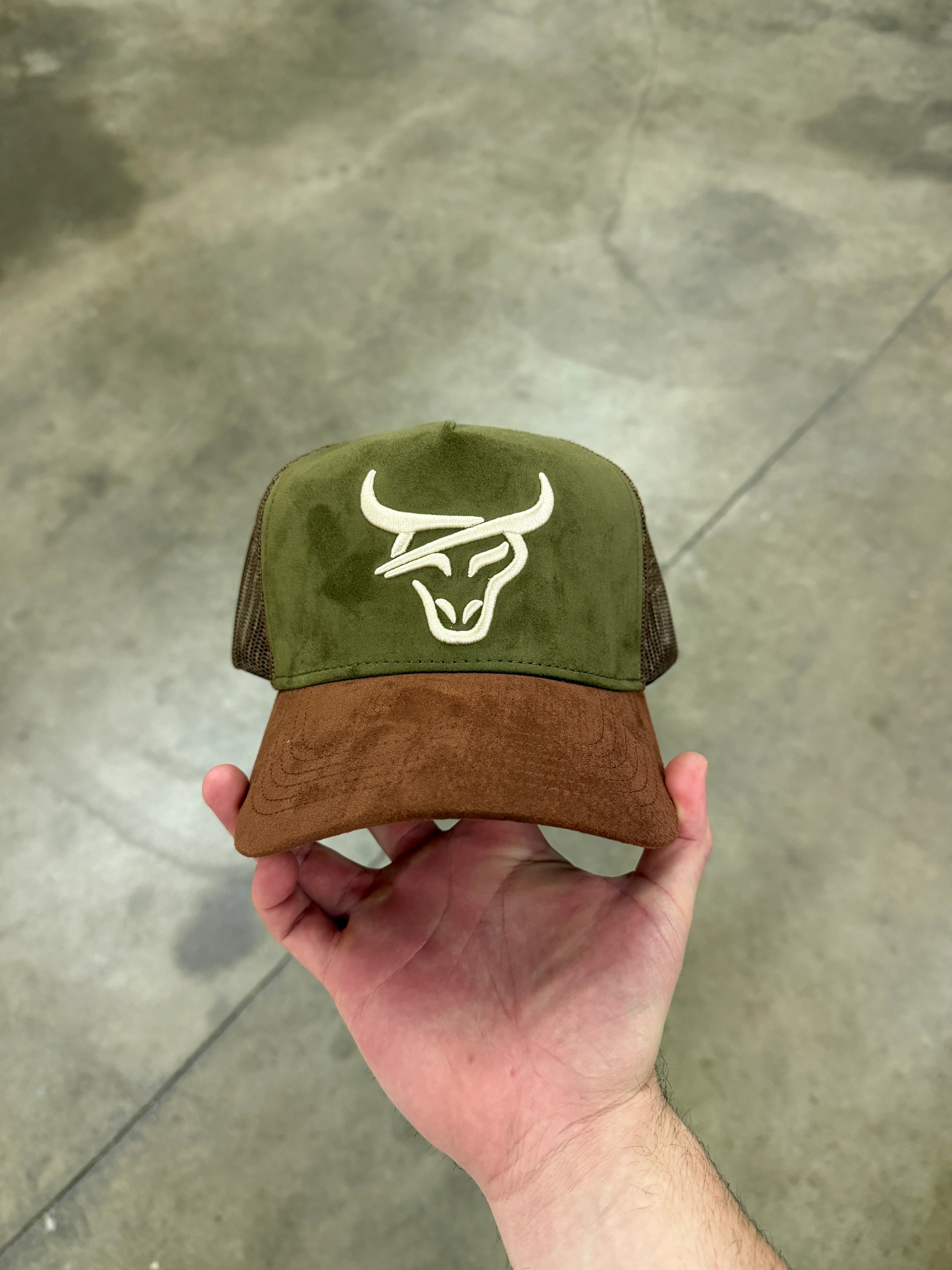 HONKER BULL HAT - GREEN/BROWN - MESH