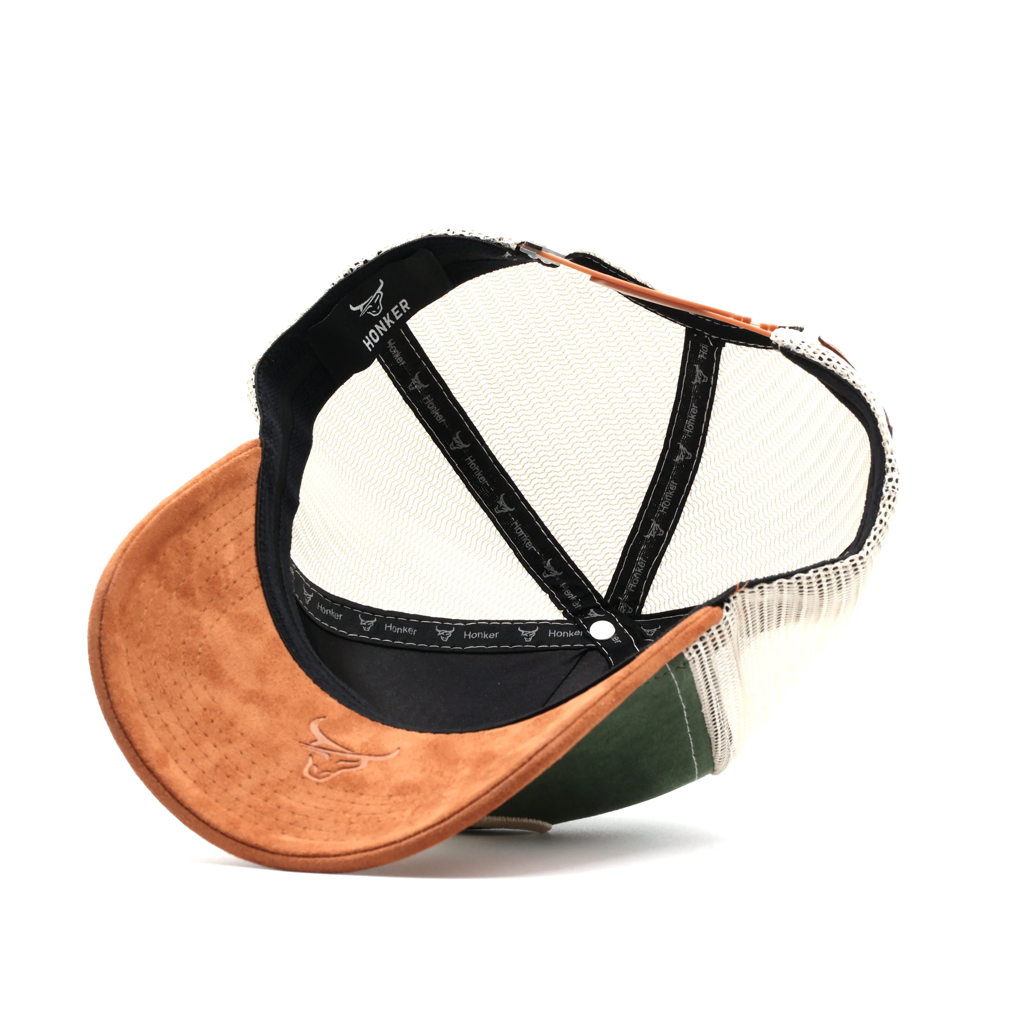 HONKER BULL HAT  GREEN/CREAM - MESH - Image 5