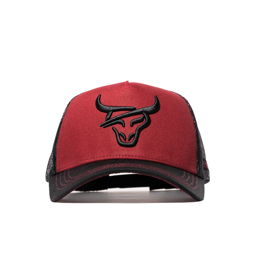 HONKER BULL HAT - MAROON/BLACK - MESH - Image 3
