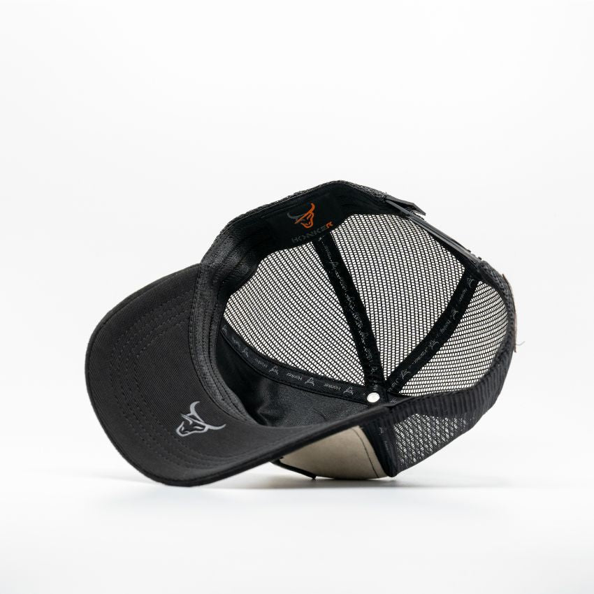 HONKER BULL HAT KHAKI/BLACK - MESH - Image 5