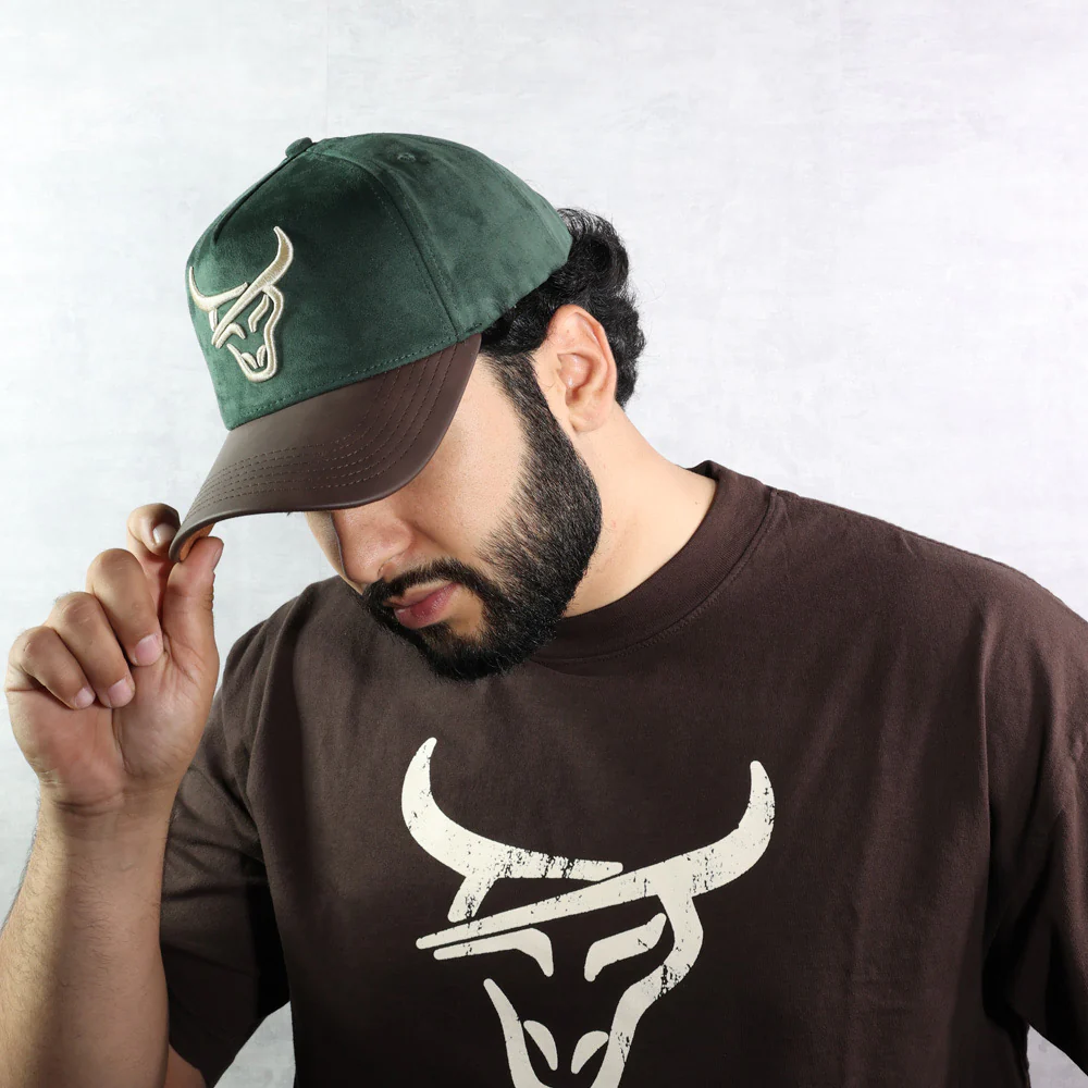 HONKER CLUB HAT GREEN/BROWN LEATHER BRIM - Image 3