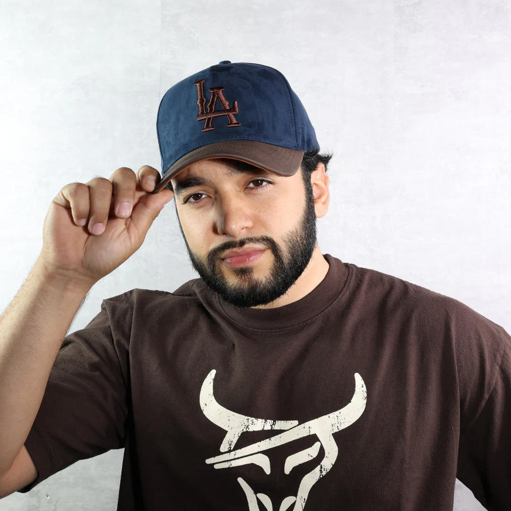 HONKER CLUB LA HAT  BLUE/BROWN LEATHER BRIM - Image 2