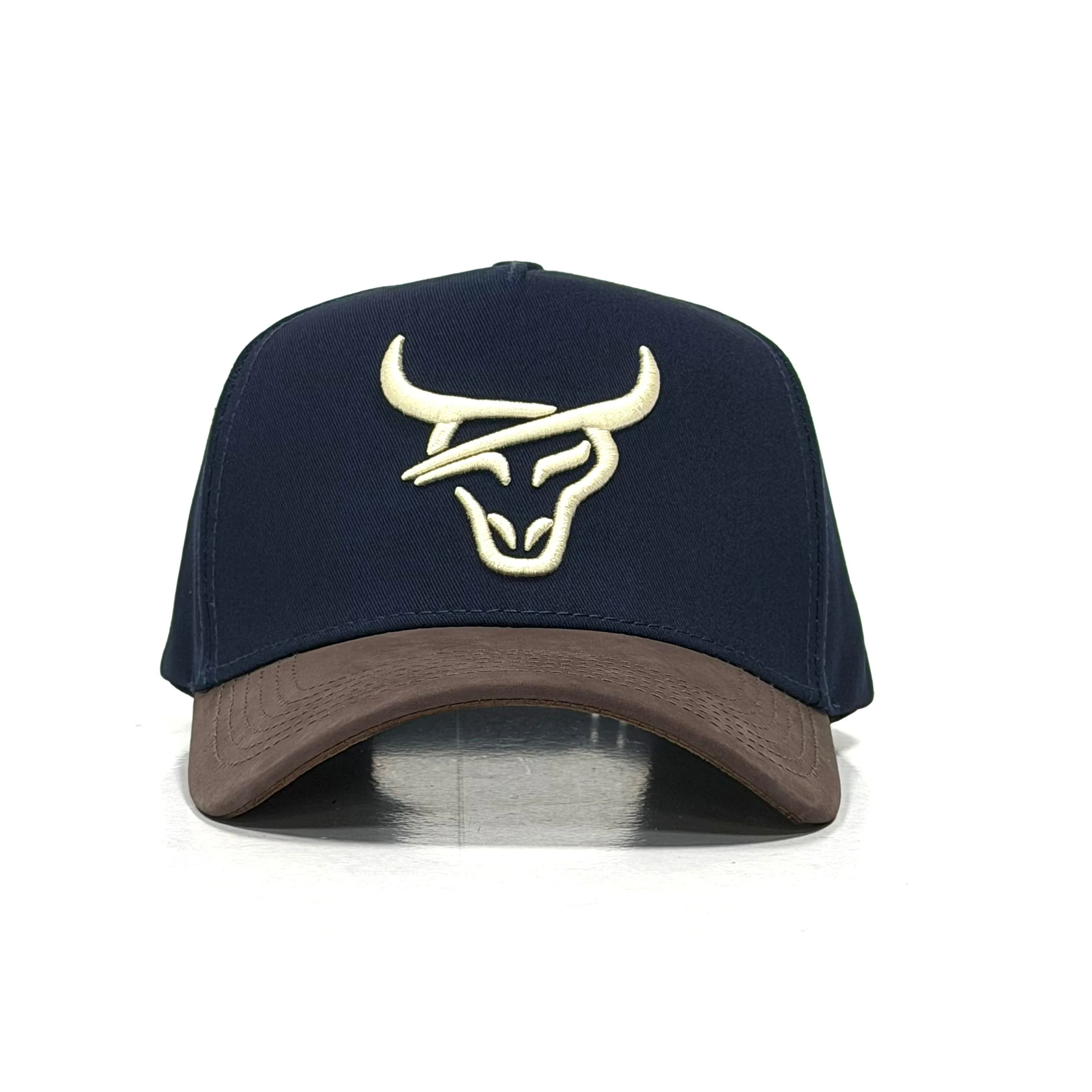 HONKER HAT- BLUE/BROWN - LEATHER BRIM