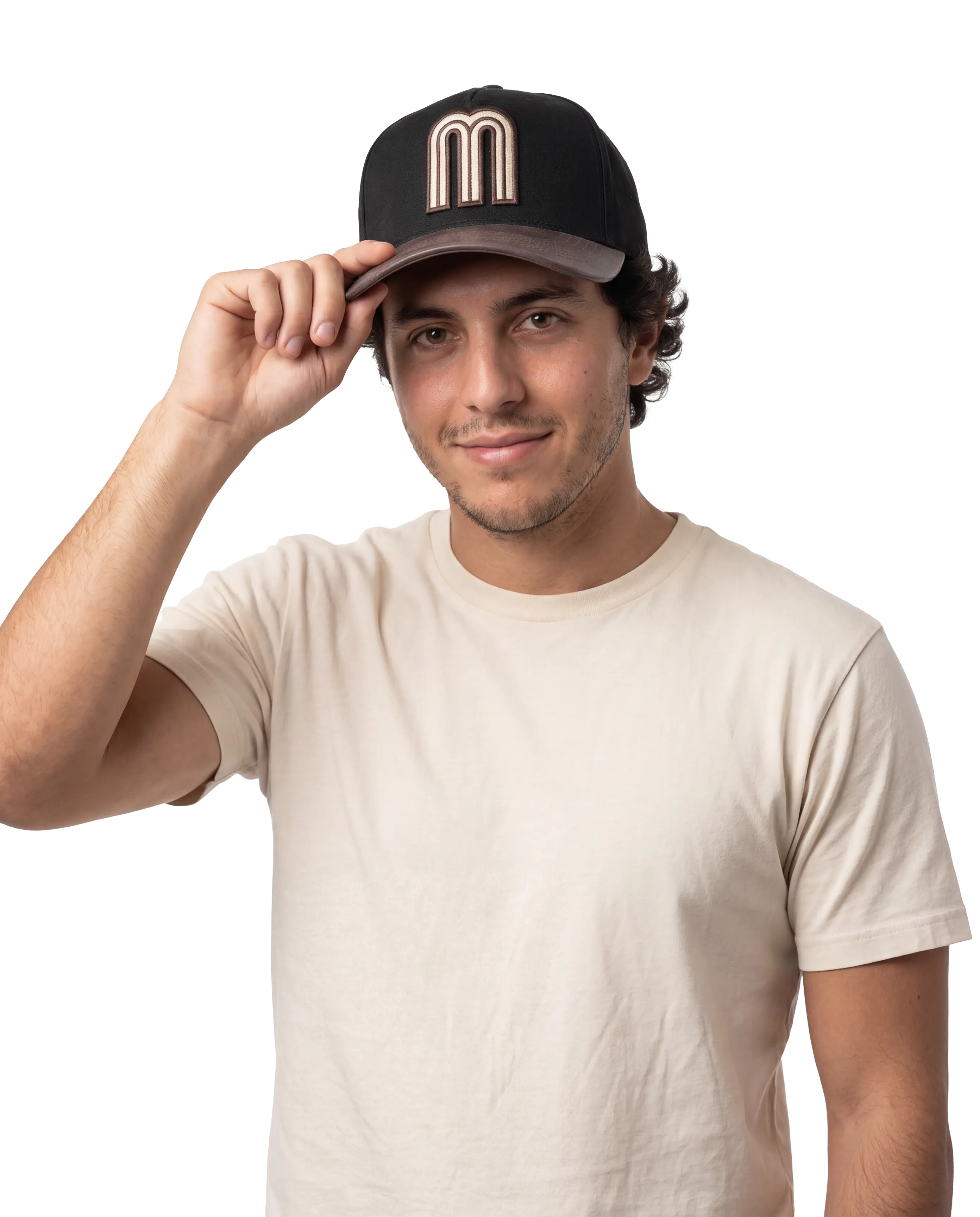 MEXICO SI DIOS QUIERE HAT -BLACK/BROWN LEATHER BRIM - Image 2