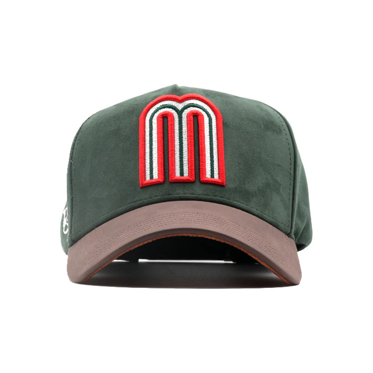 SI DIOS QUIERE HAT GREEN/BROWN LEATHER BRIM