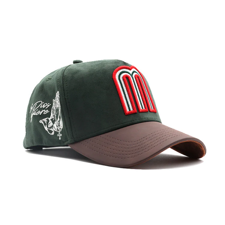 SI DIOS QUIERE HAT GREEN/BROWN LEATHER BRIM - Image 2