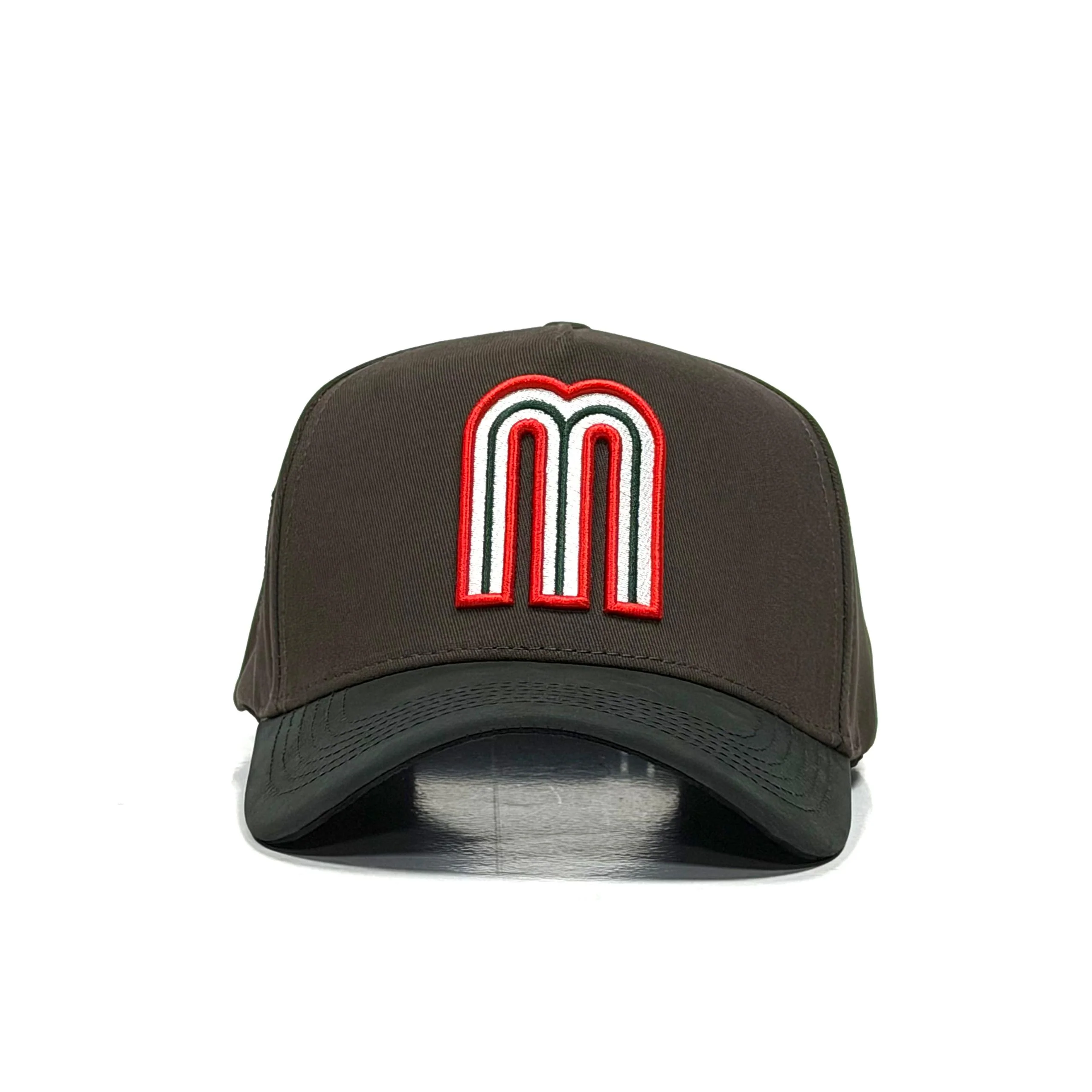 SI DIOS QUIERE HAT-BROWN/BLACK- LEATHER BRIM